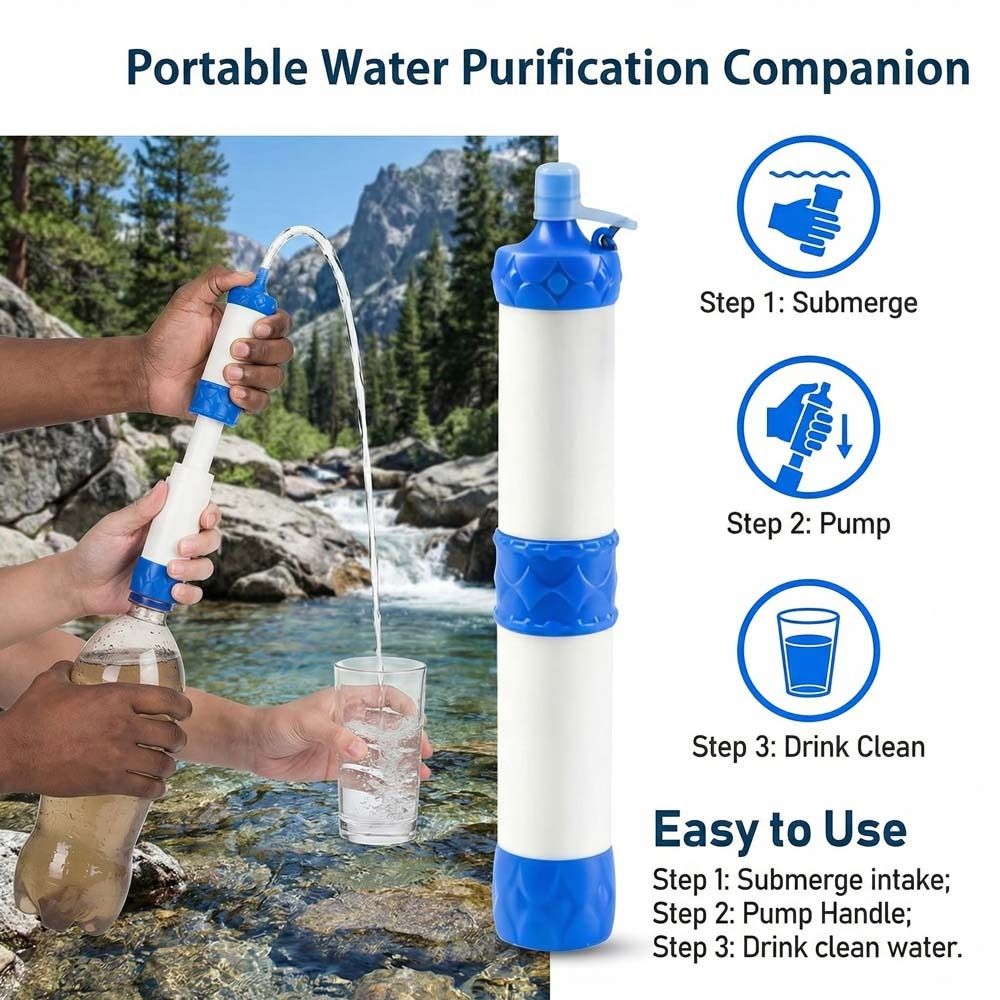 ミニミニ浄水ストロー、直接飲用可能な浄水ストロー、サバイバル - Water Purification Straw のレビューと価格