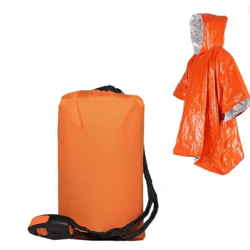 緊急用ポンチョ4枚組、フィルム製保温レインコートブランケット - Survival Blanket Reflective のレビューと価格