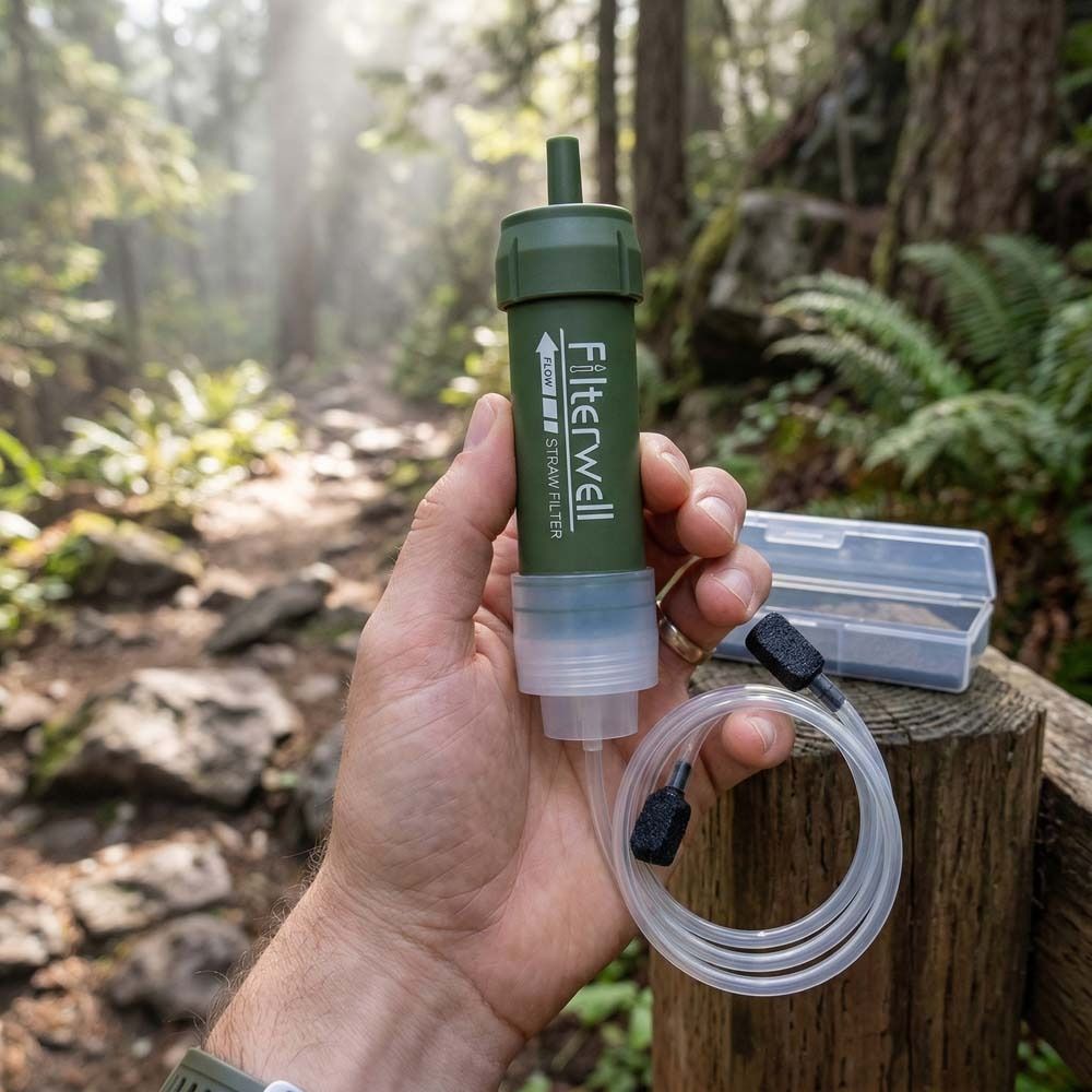 ミニミニ浄水ストロー 直飲み浄水器 サバイバル浄水器 飲料水 - Water Purification Straw のレビューと価格